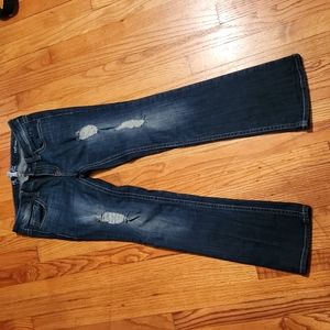 EUC distressed Refuge Runway everyday bootcut jeans size 8S (short)